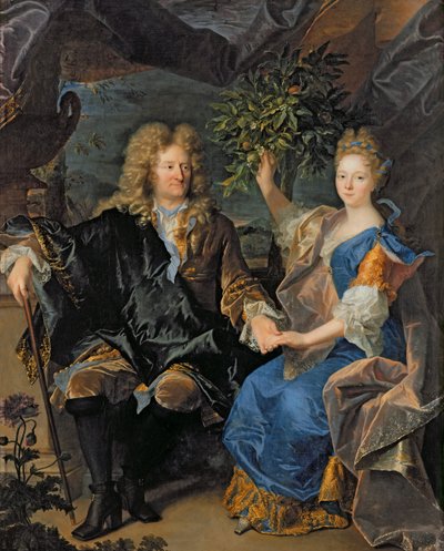 Conte Jan-Andrezj Morszstyn (1619-93) e sua Figlia, Isabelle Morszstyn-Czartoryski, Duchessa di Klevan, 1693 da Hyacinthe Francois Rigaud